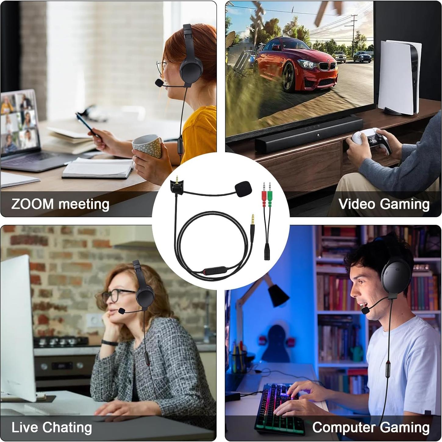 Cable de Audio con Micrófono Boom Desmontable Toeasor para Bose QC35