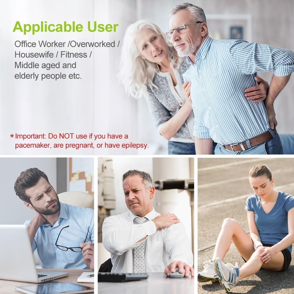 AUVON Estimulador Muscular TENS 24 Modos 8 Almohadillas