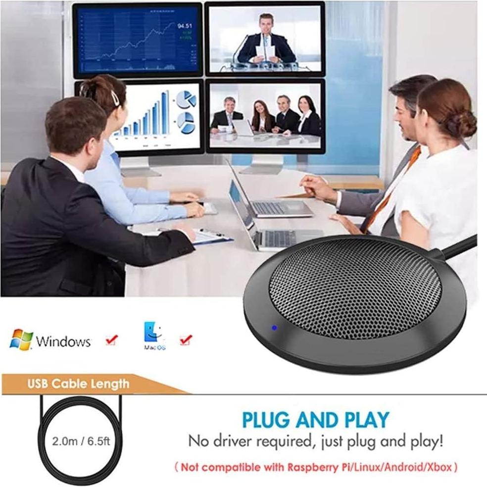 Micrófono USB de Conferencia Tkgo, Omnidireccional 360°