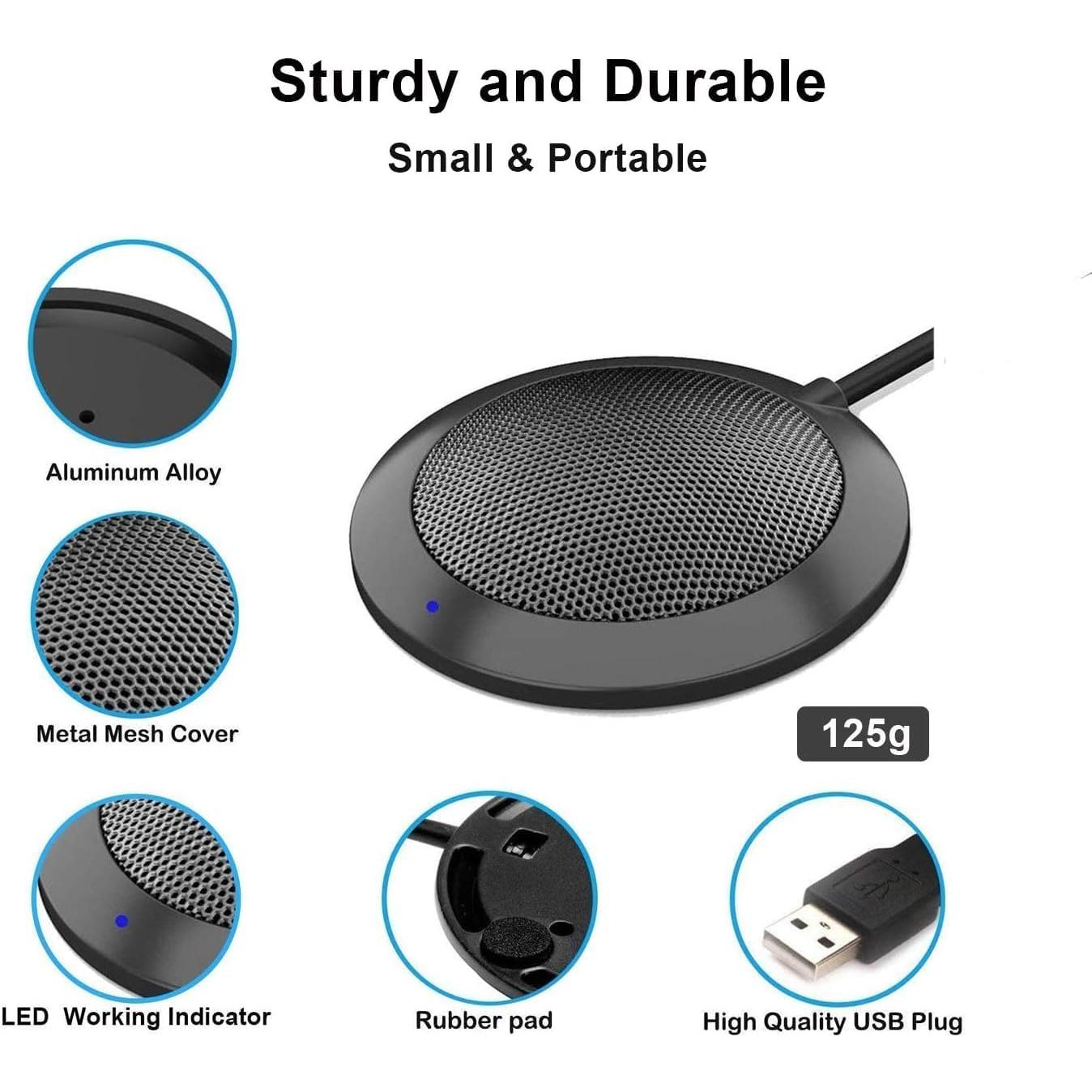 Micrófono USB de Conferencia Tkgo, Omnidireccional 360°