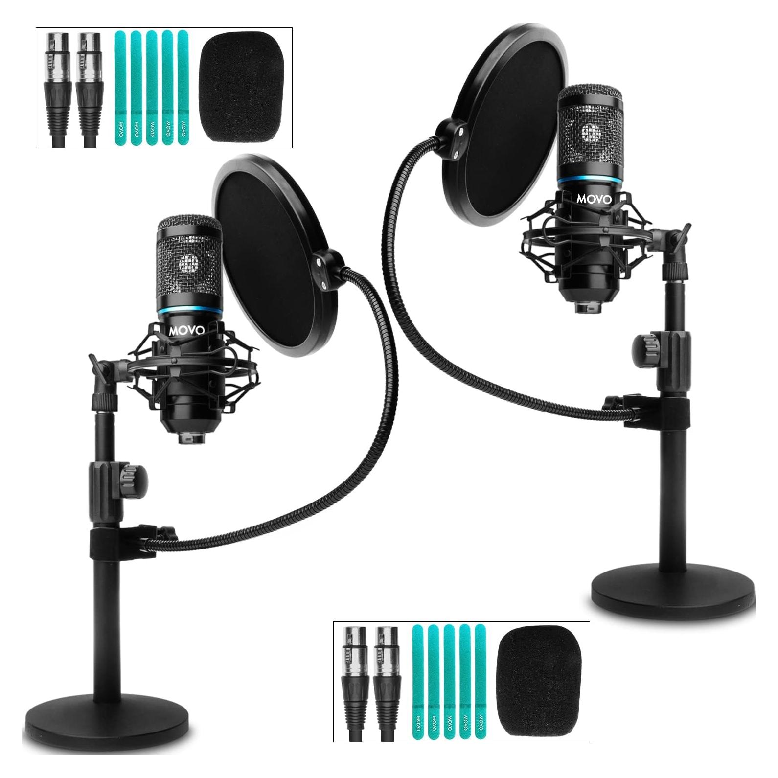 Kit de Podcast Movo PodPak2T - 2 Micrófonos Cardioides + Accesorios