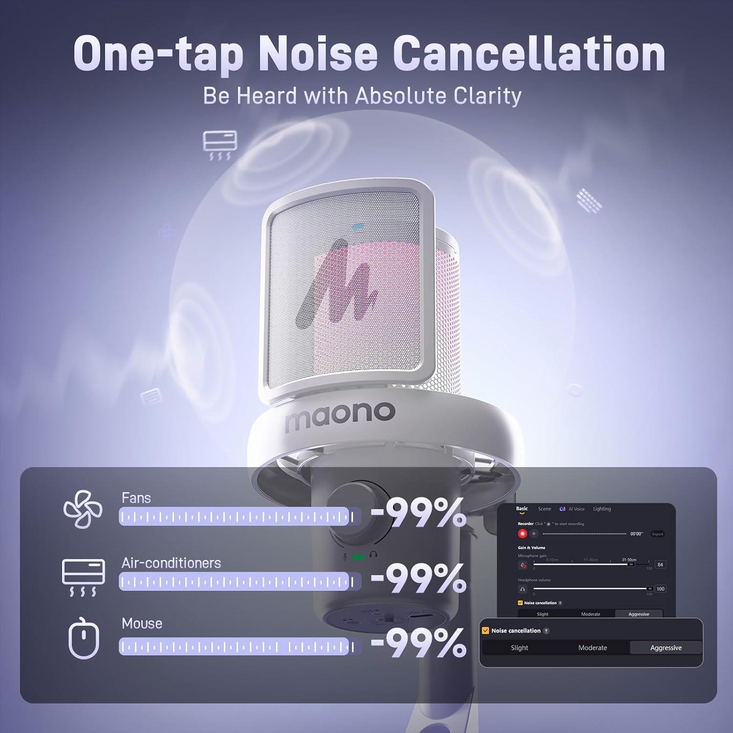 Micrófono Inalámbrico Maono DM40 USB con Cancelación de Ruido