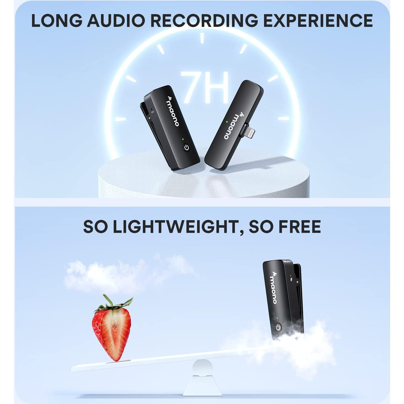 Micrófono Lavalier Inalámbrico MAONO WM600 B1 para iPhone