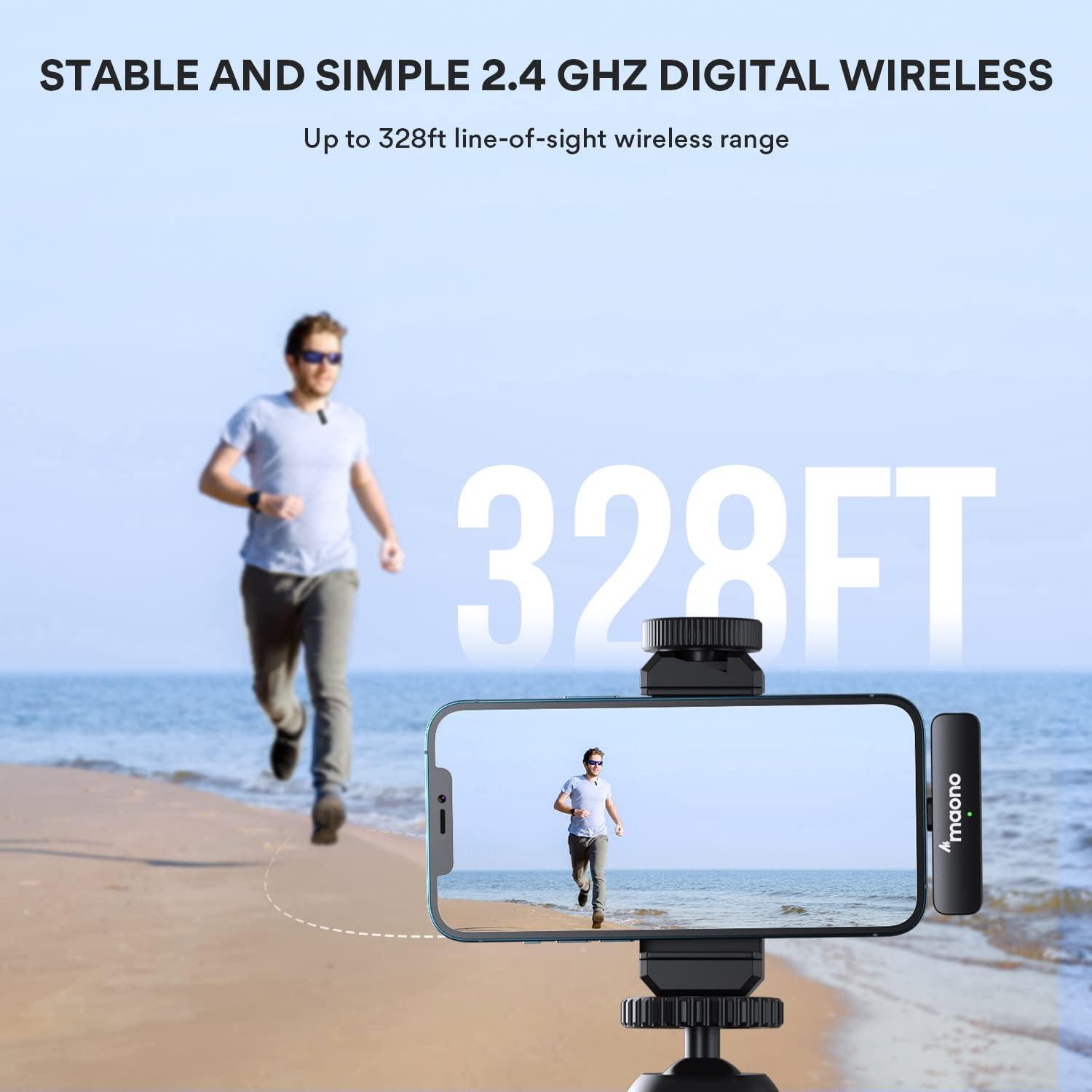 Micrófono Lavalier Inalámbrico MAONO WM600 B1 para iPhone