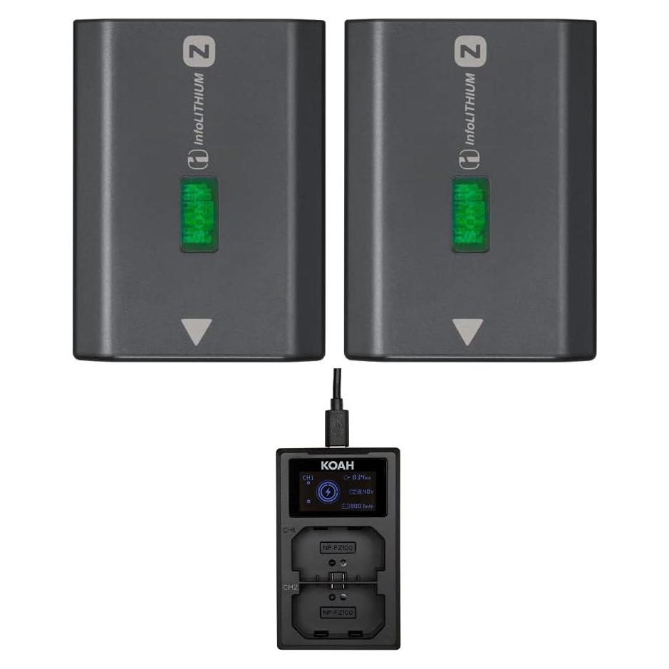 Batería recargable Sony NP-FZ100 Z-Series 2x 2280mAh + Cargador