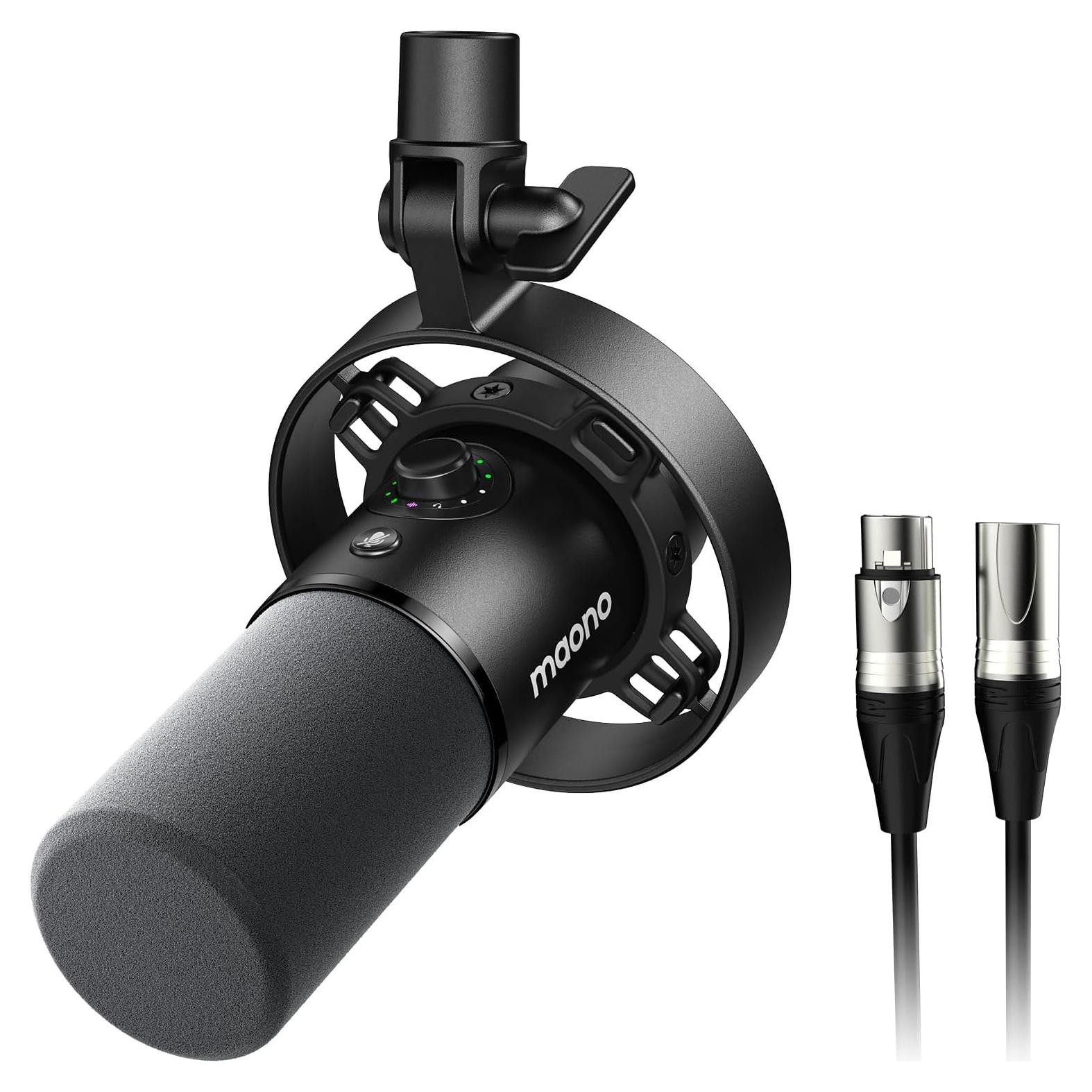 Micrófono Dinámico MAONO PD300X con Cable XLR y USB 192kHz