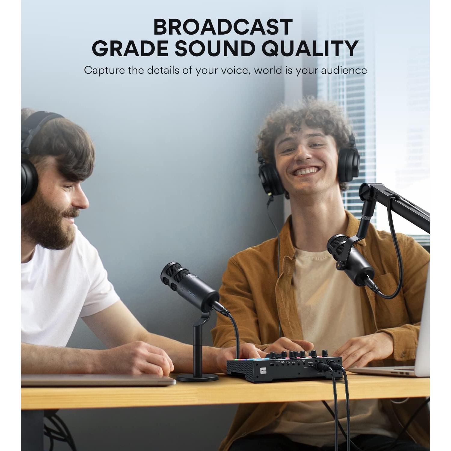 Micrófono Dinámico Cardioide MAONO XLR para Podcasting