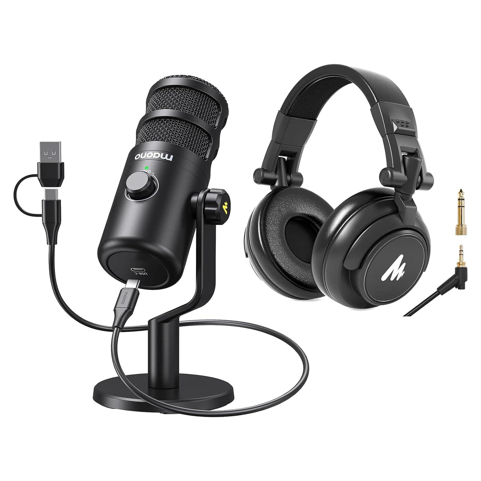 Micrófono Dinámico USB MAONO PD100U con Control de Ganancia