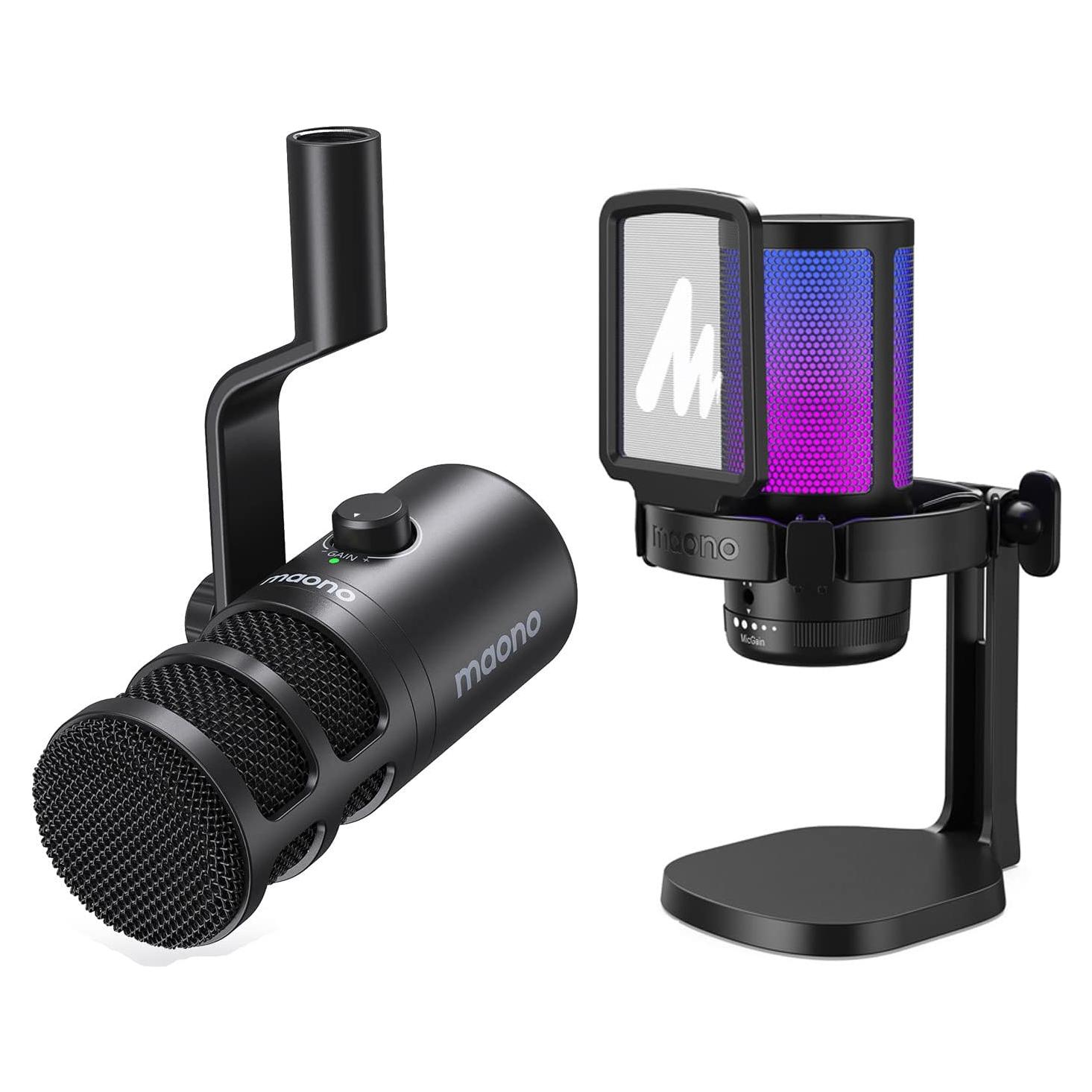 Micrófono USB MAONO DM20 para Gaming con RGB y Cancelación de Ruido