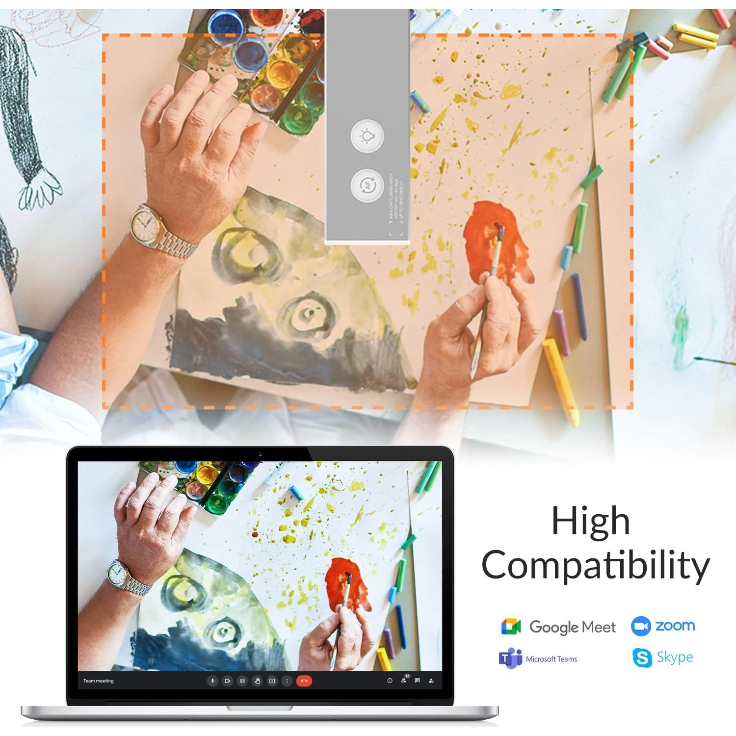 Cámara de Documentos Ideao DC400 4K 13MP USB, Webcam 3-en-1