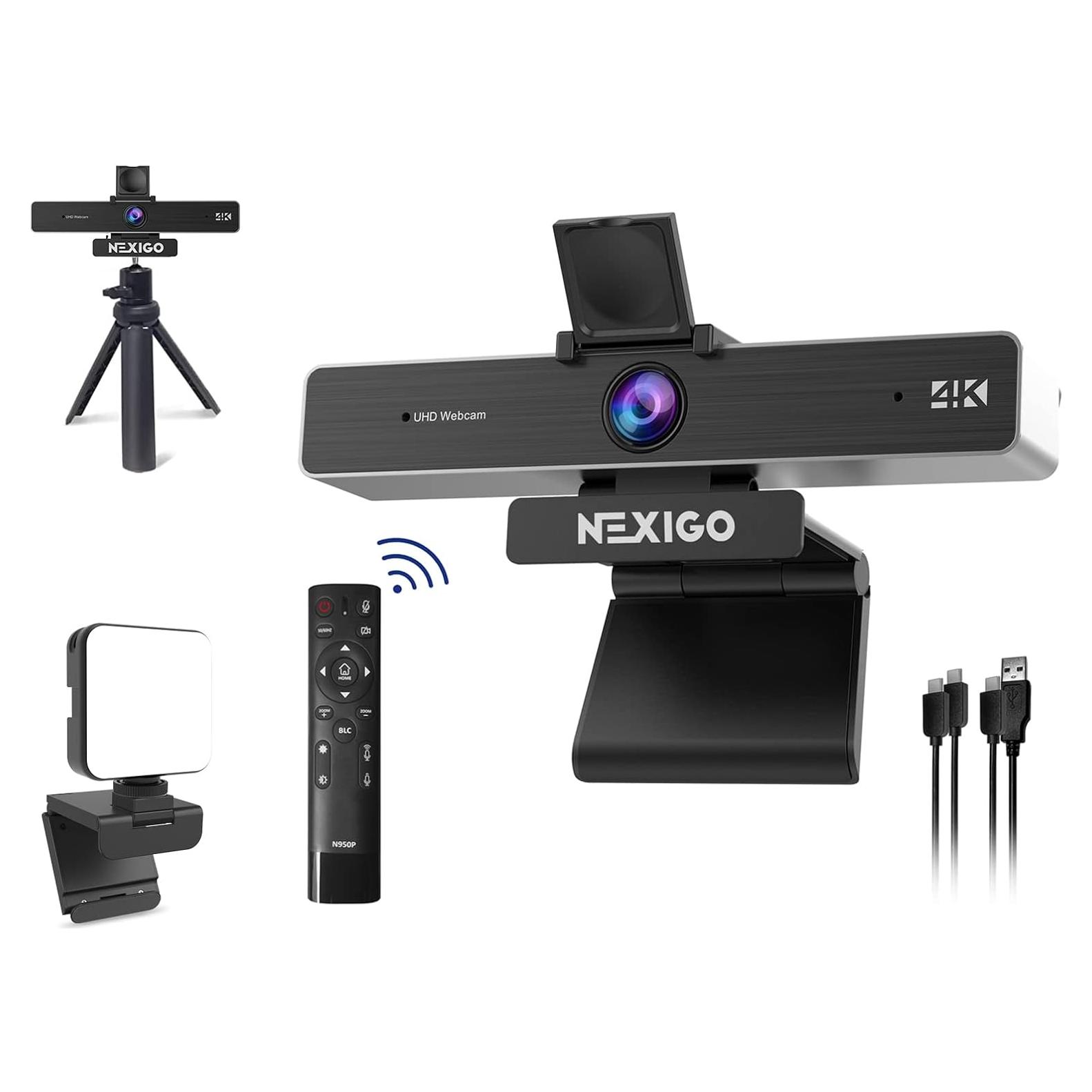 Webcam 4K NexiGo N950P con Control Remoto y Luz LED
