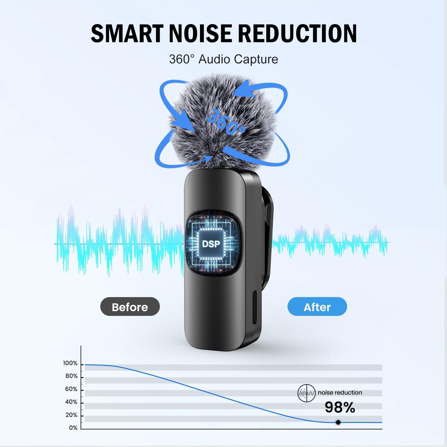 Micrófono Lavalier Inalámbrico MULBEVD L3 con Cancelación de Ruido