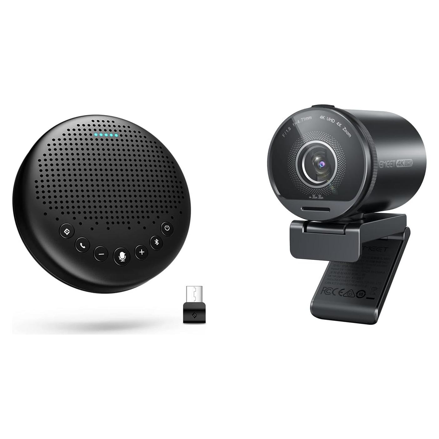 Webcam 4K EMEET S800 con Altavoz Bluetooth y Reducción de Ruido