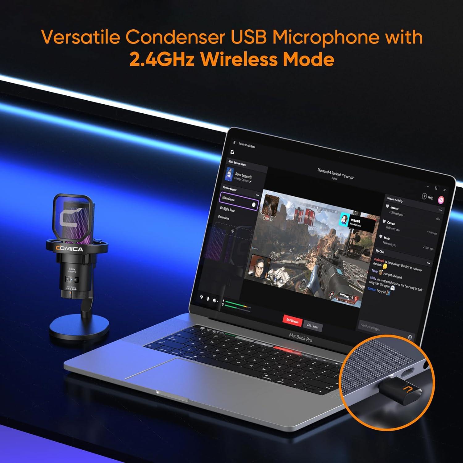 Micrófono Inalámbrico USB Comica Ejoy Uni Pro con RGB