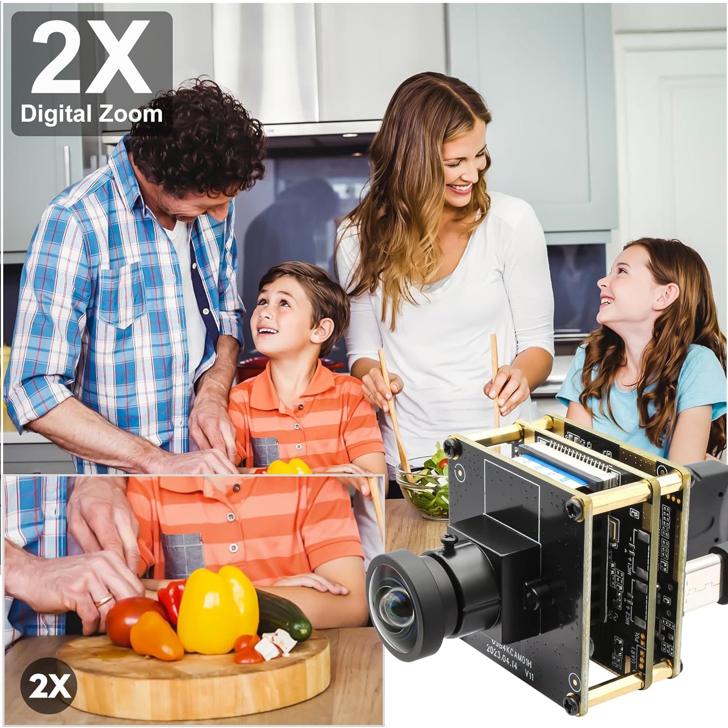 Cámara SVPRO 4K USB HDMI 120° Ángulo Amplio 2X Zoom