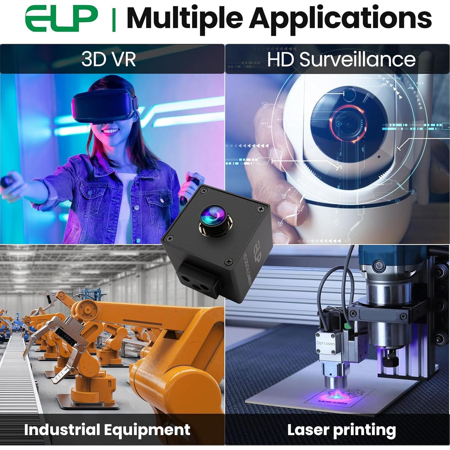 Cámara USB ELP 12MP Autofoco 1080P 120fps Mini UVC