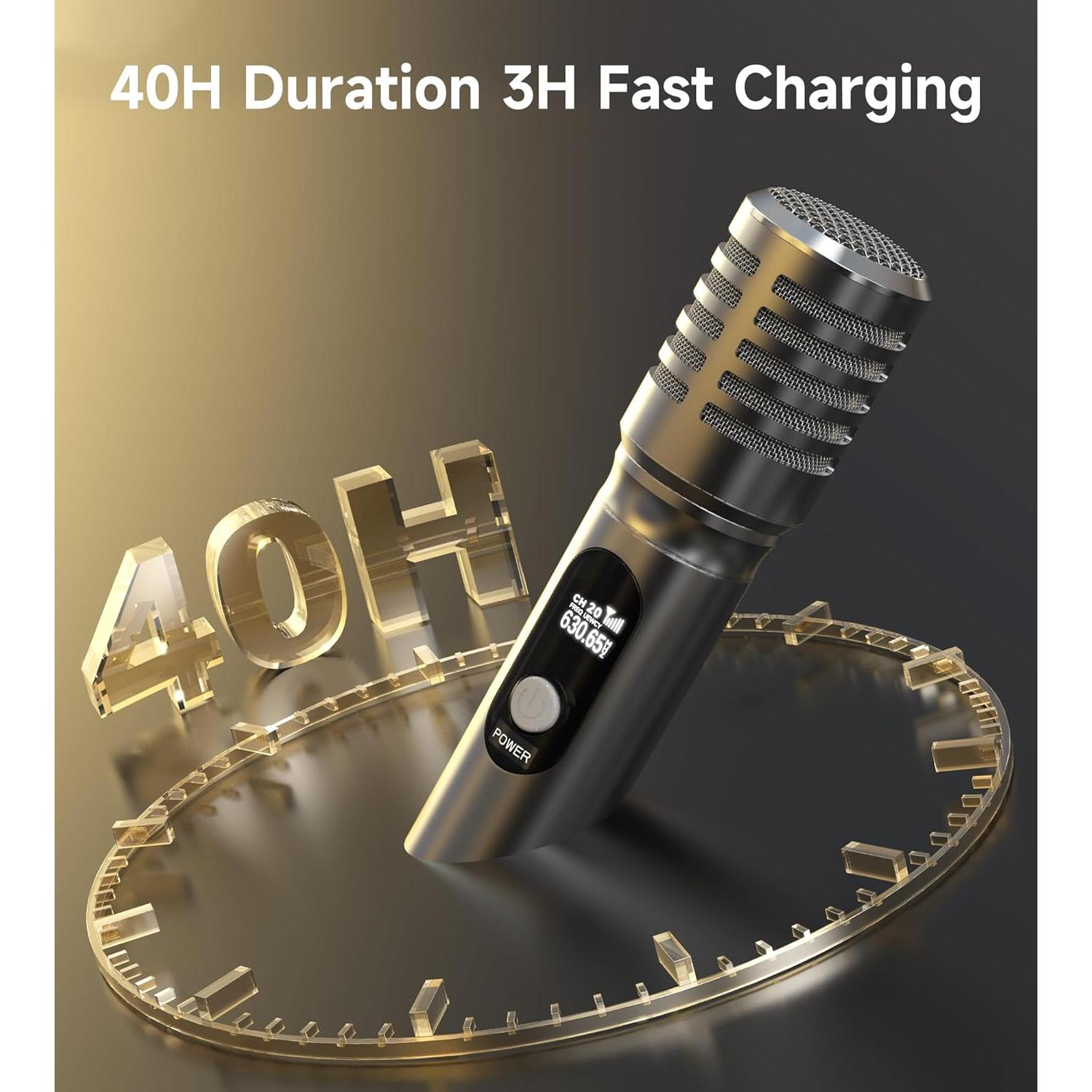 Micrófono Inalámbrico Profesional ECHOMUSSY YA-004, 50h Batería