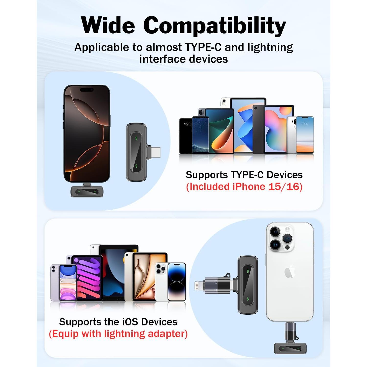 Micrófono Lavalier Inalámbrico PoP Voice USB-C 12H Reducción Ruido