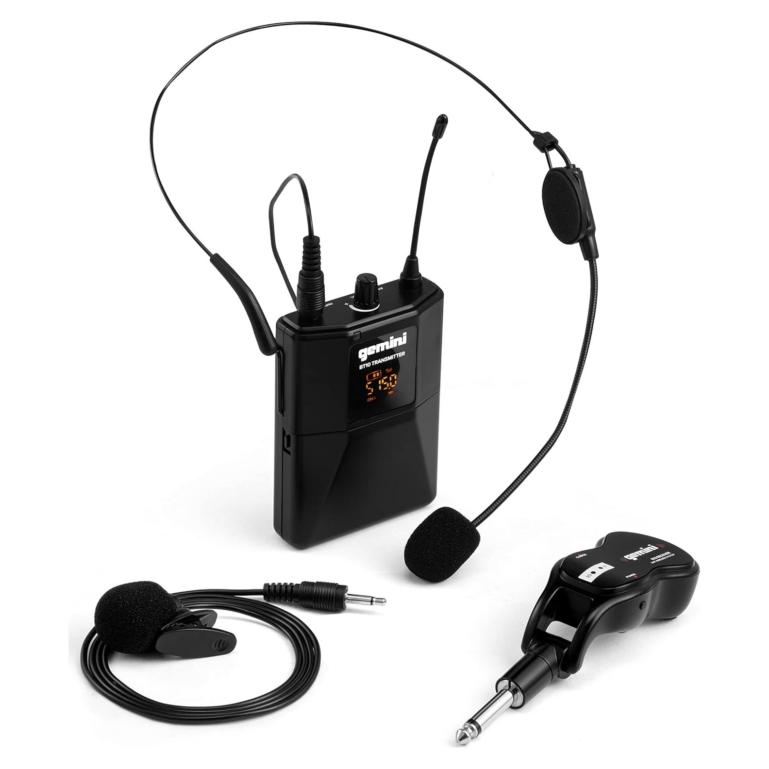 Sistema de micrófono inalámbrico Gemini GMU-HSL100 - Doble Lavalier y Diadema