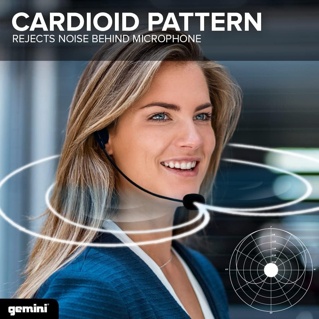 Sistema de micrófono inalámbrico Gemini GMU-HSL100 - Doble Lavalier y Diadema