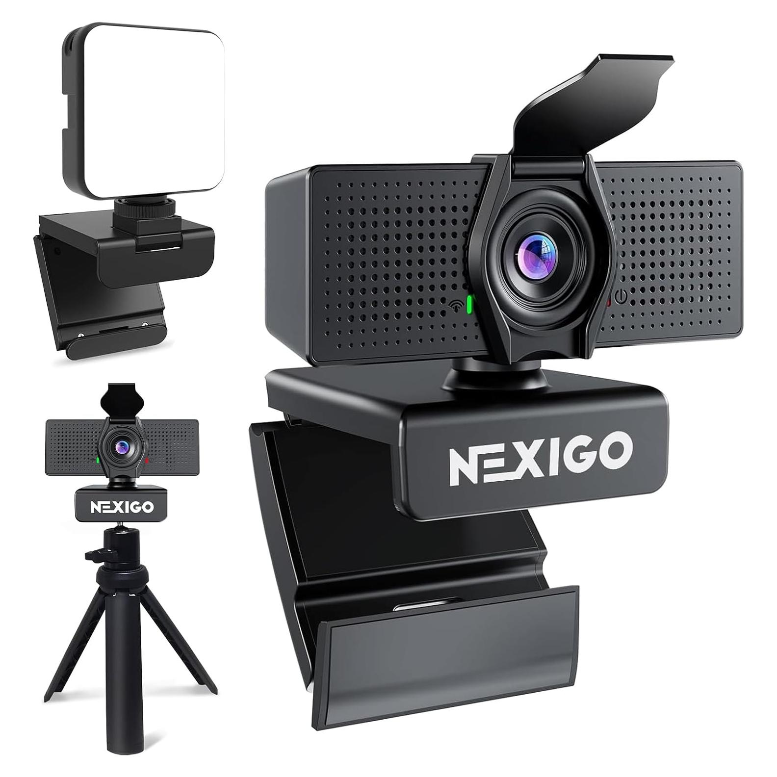 Webcam NexiGo N60 Pro 1080P con Micrófono y Luz Regulable