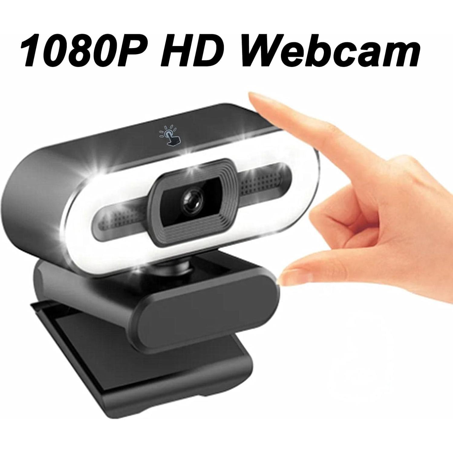 Cámara Web 1080P XUMIUZIY con Micrófono y Luz Ajustable