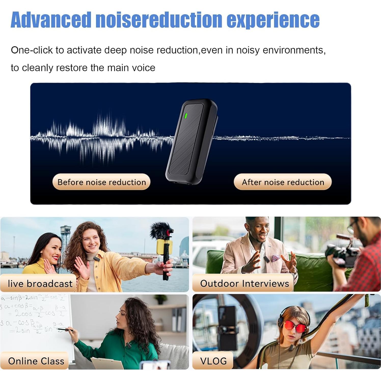 Micrófono Lavalier Inalámbrico Commem AWS-M7Pro-01 con Carga