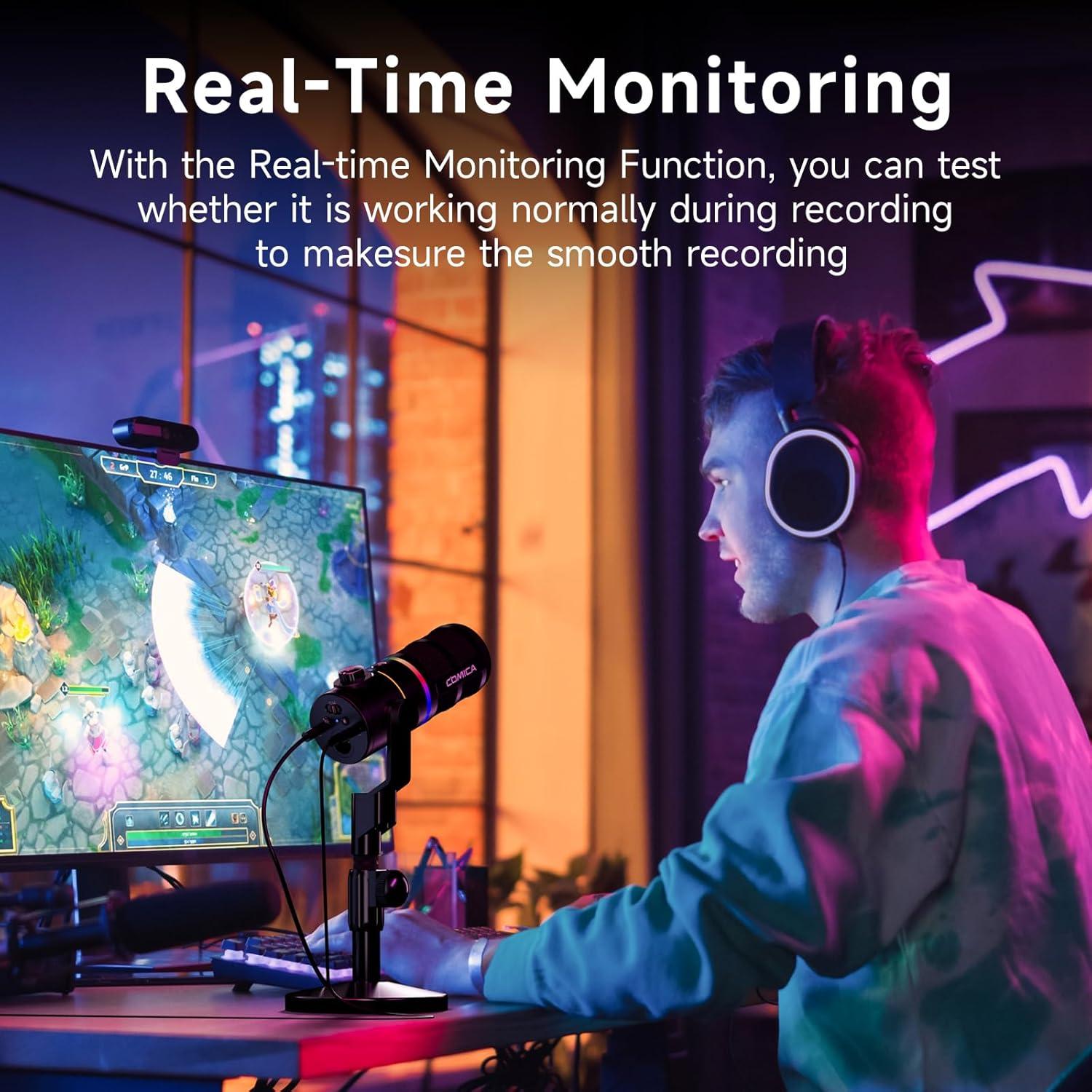 Micrófono Gaming USB Comica EJoy D10 Dinámico RGB 1.15kg