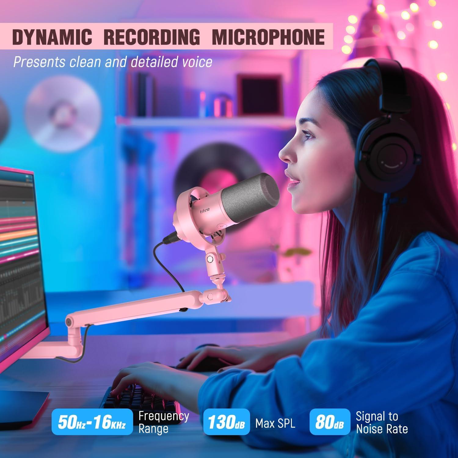 Micrófono XLR USB FIFINE K688P para Podcast y Streaming