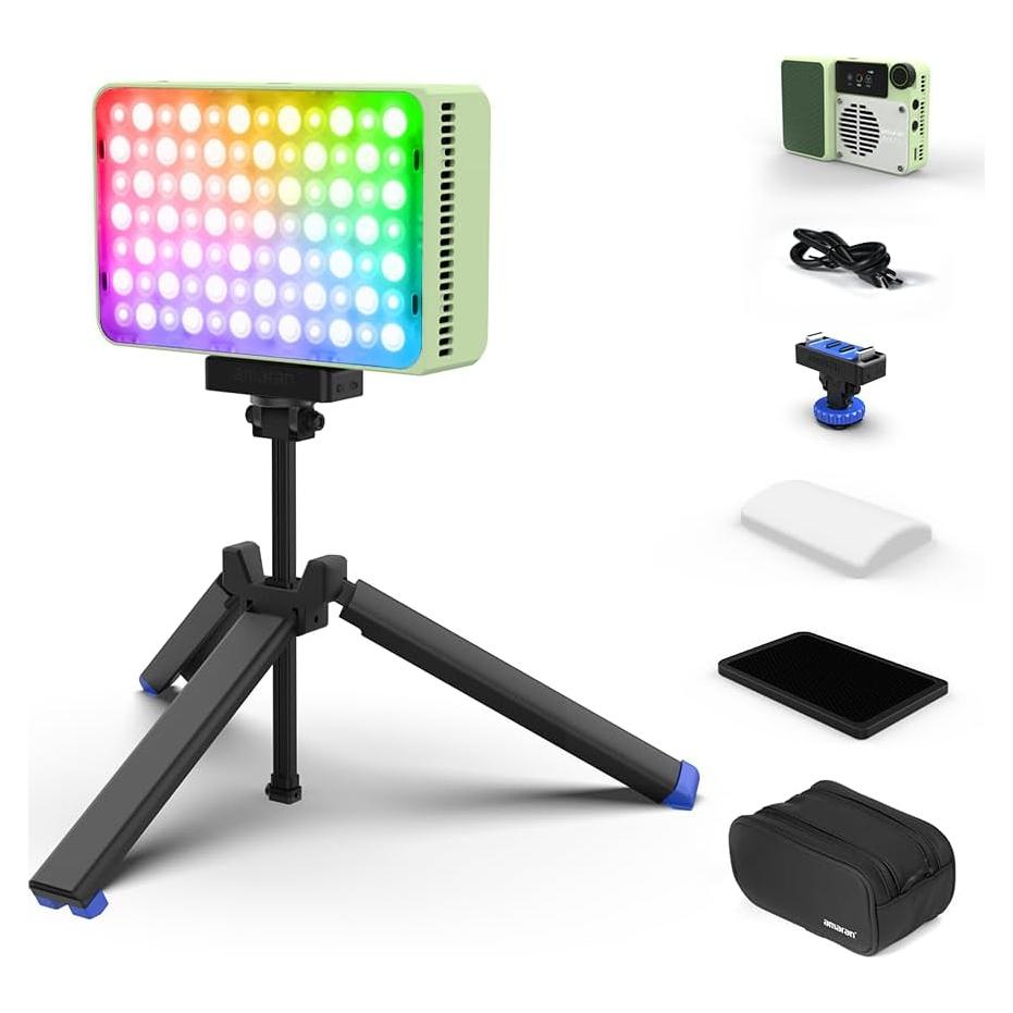 Kit de Luz LED Amaran Ace 25c RGB 32W con Mini Trípode Verde