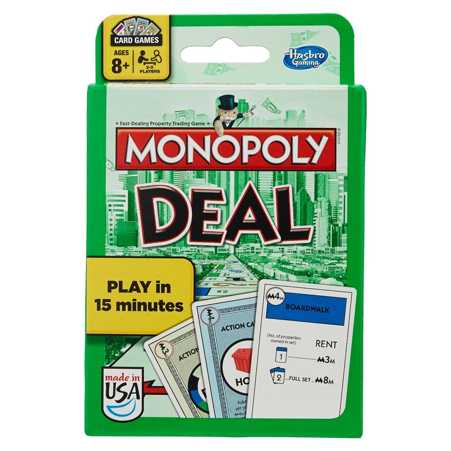 Juego de Cartas Monopoly Deal Hasbro para 2-5 Jugadores