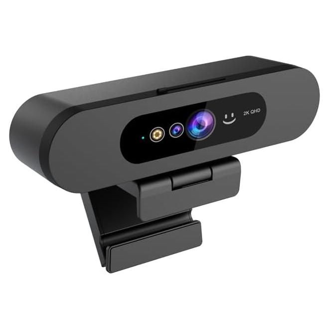 Cámara web 2K QHD MOERTEK con micrófono y cubierta privacidad