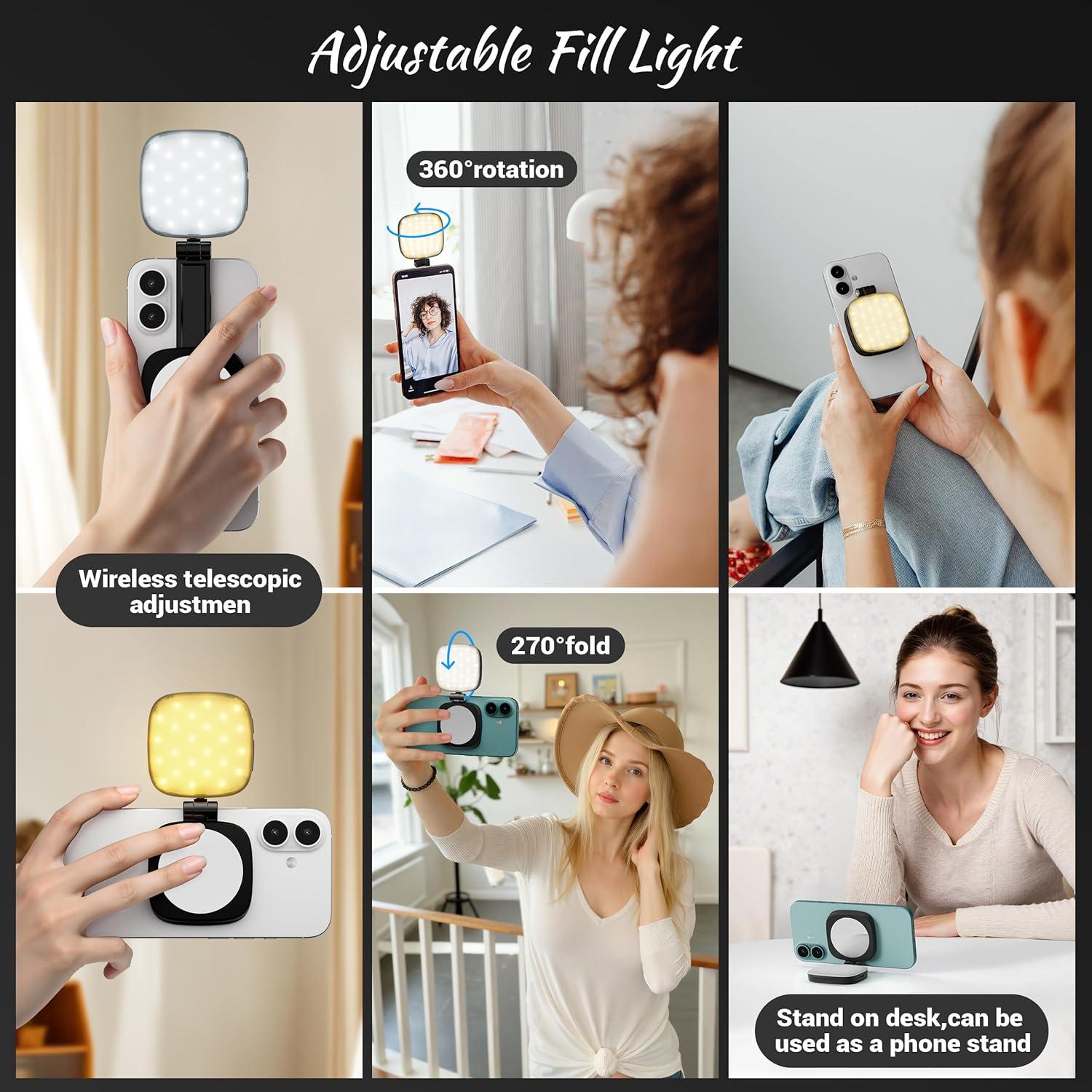 Luz de Selfie Magnética Recargable 5 Modos LED - F-662