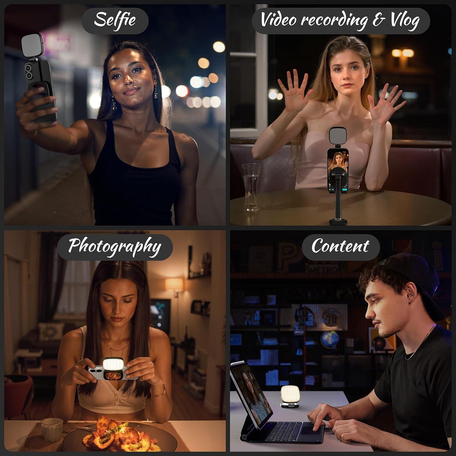 Luz de Selfie Magnética Recargable 5 Modos LED - F-662