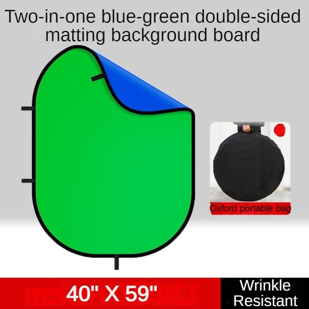 Fondo de Webcam Plegable Daugerlarss 101.6x149.9cm Verde/Azul