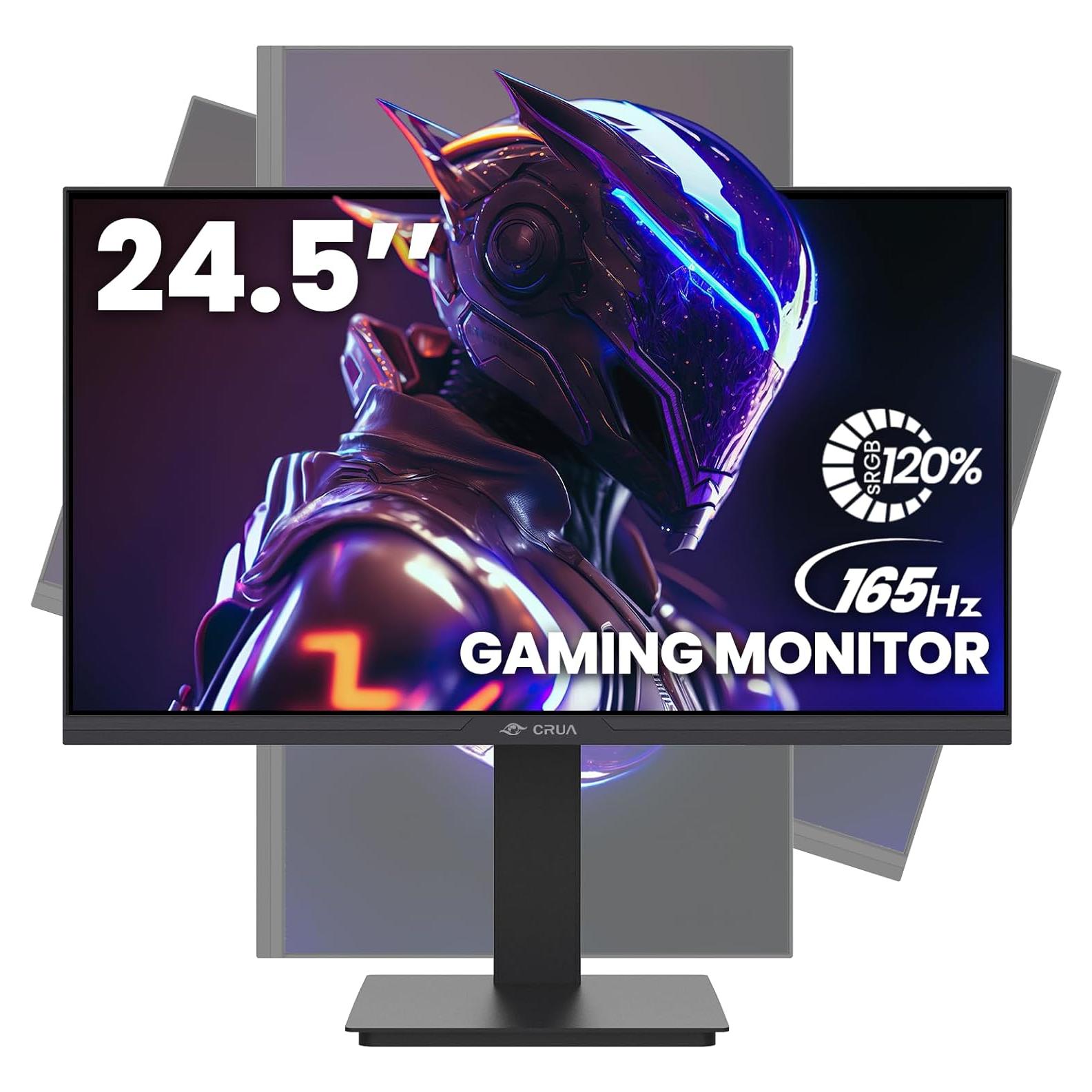 Monitor de Juegos CRUA 24.5" FHD 165Hz Ajustable FreeSync