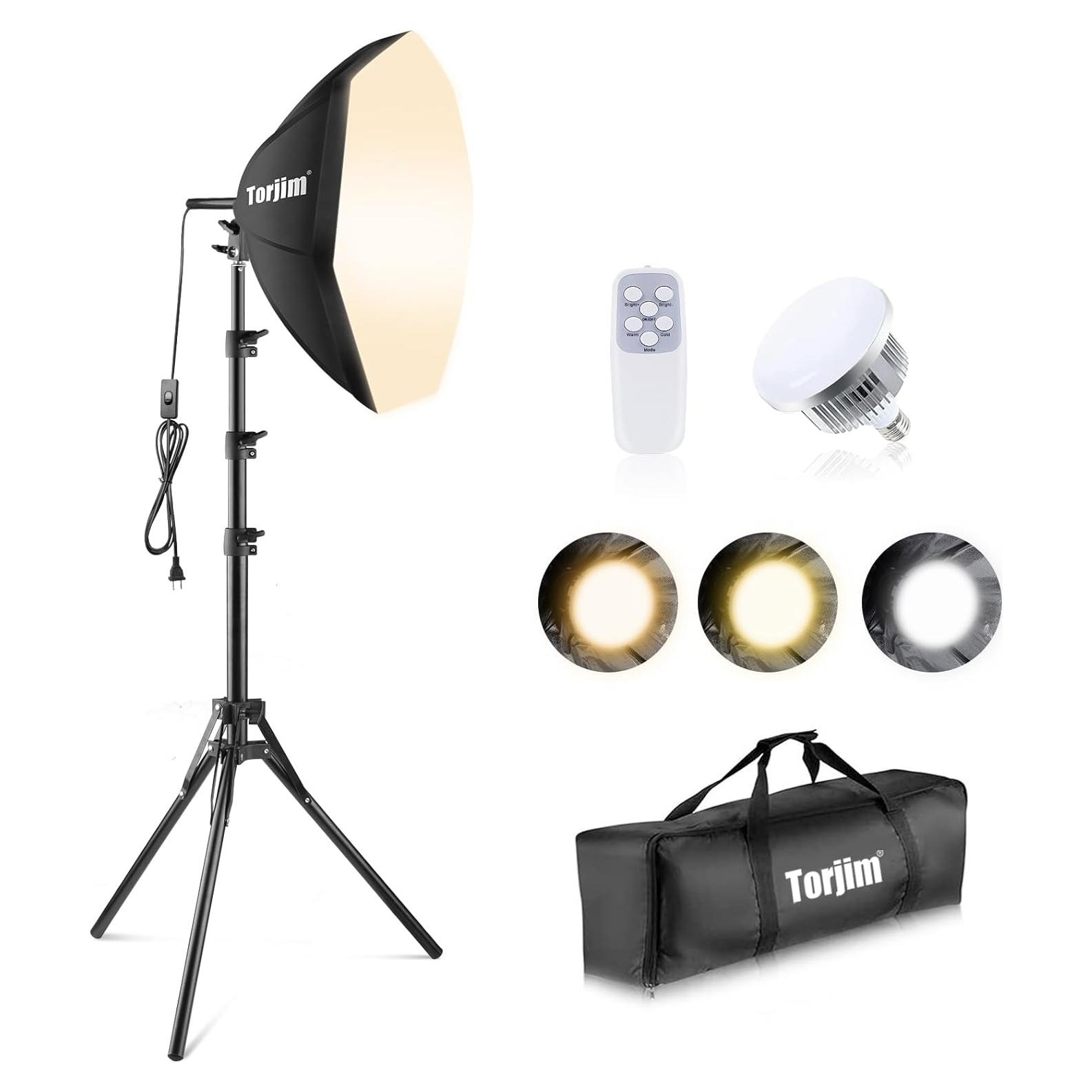 Kit de Iluminación Softbox Torjim 20" con Bombilla LED 85W