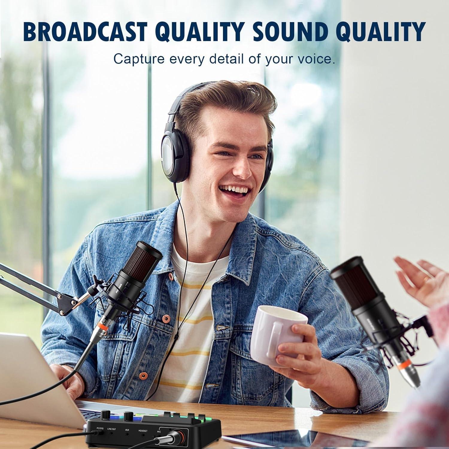 Micrófono Dinámico PUPGSIS PGM100 XLR para PC y Streaming