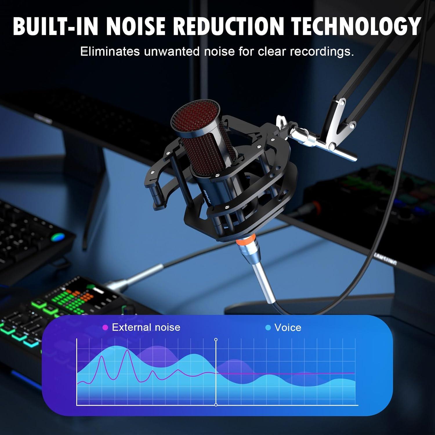Micrófono Dinámico PUPGSIS PGM100 XLR para PC y Streaming