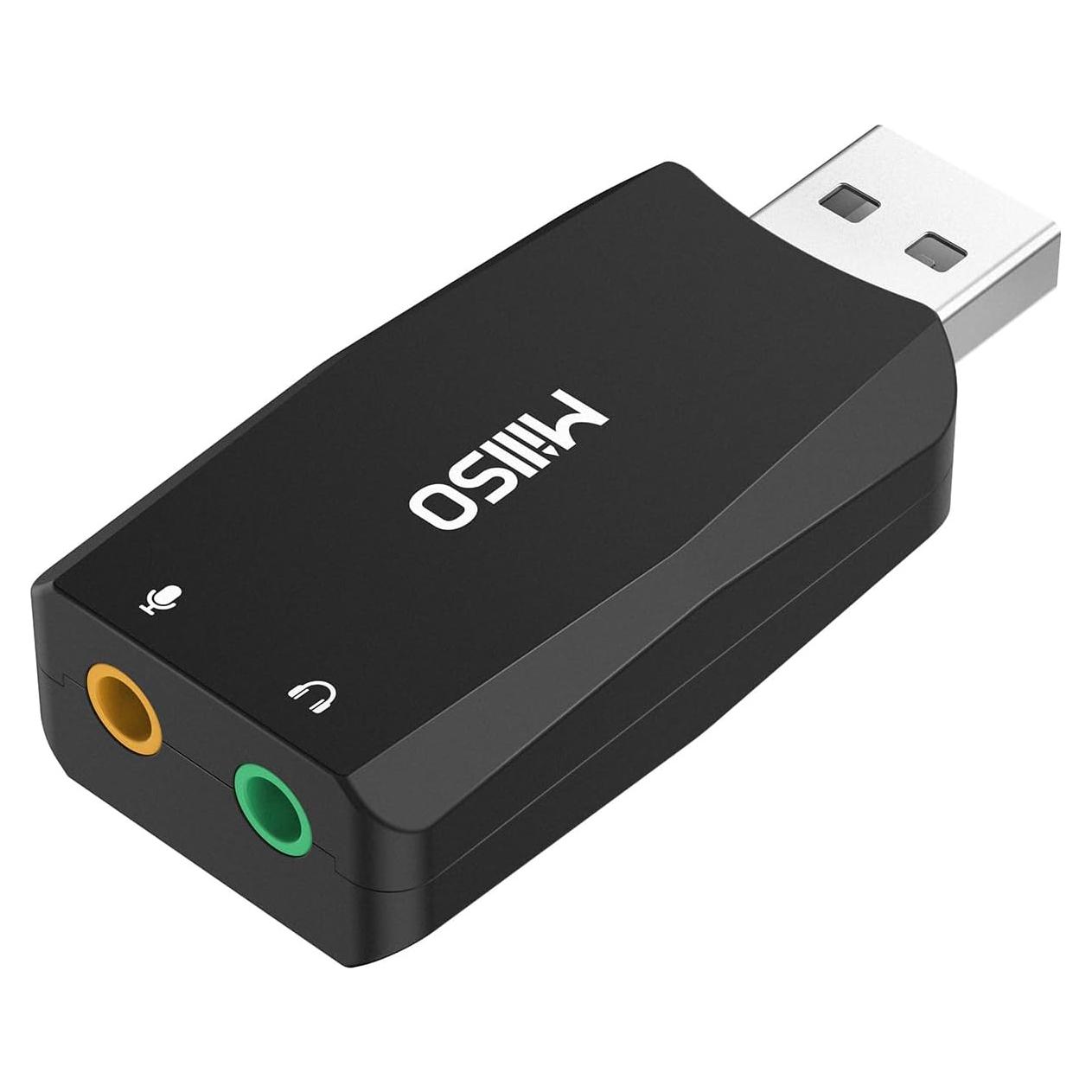 Adaptador USB a 3.5mm MillSO - Tarjeta de Sonido Externa