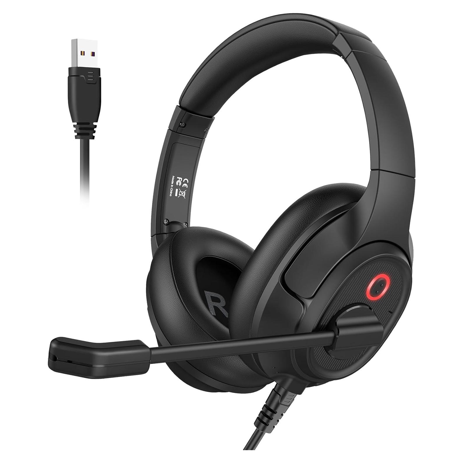 Auricular USB EKSA H2 con micrófono y cancelación de ruido