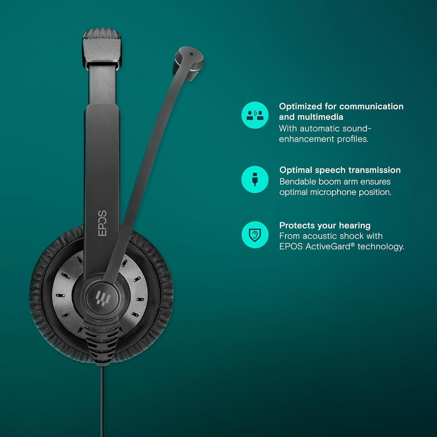 Auricular Binaural USB Sennheiser SC 75 MS Negro