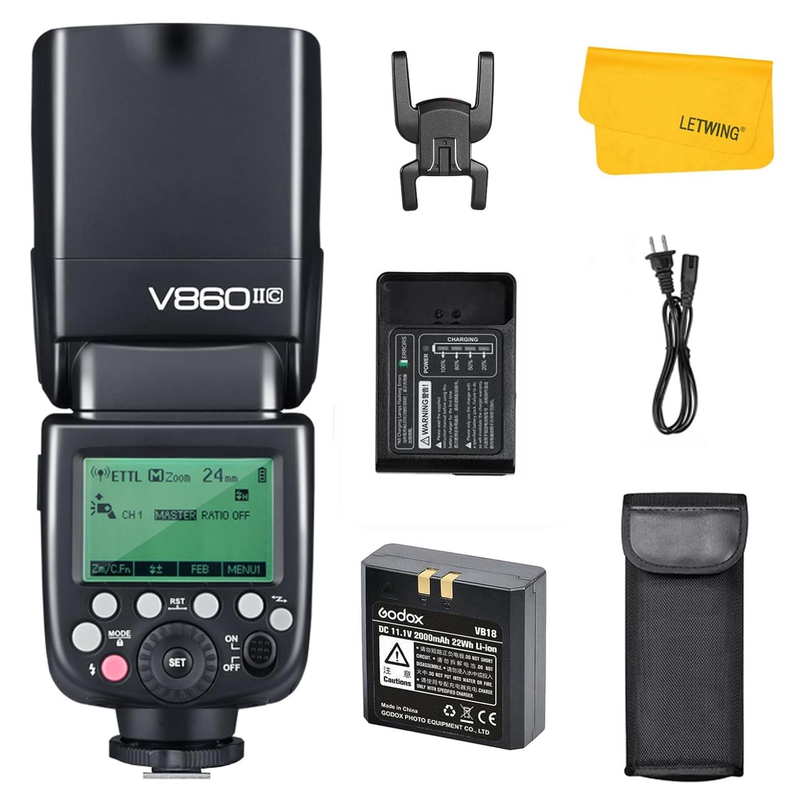 Flash Godox V860II-C Speedlite para Canon TTL GN60 1.5s