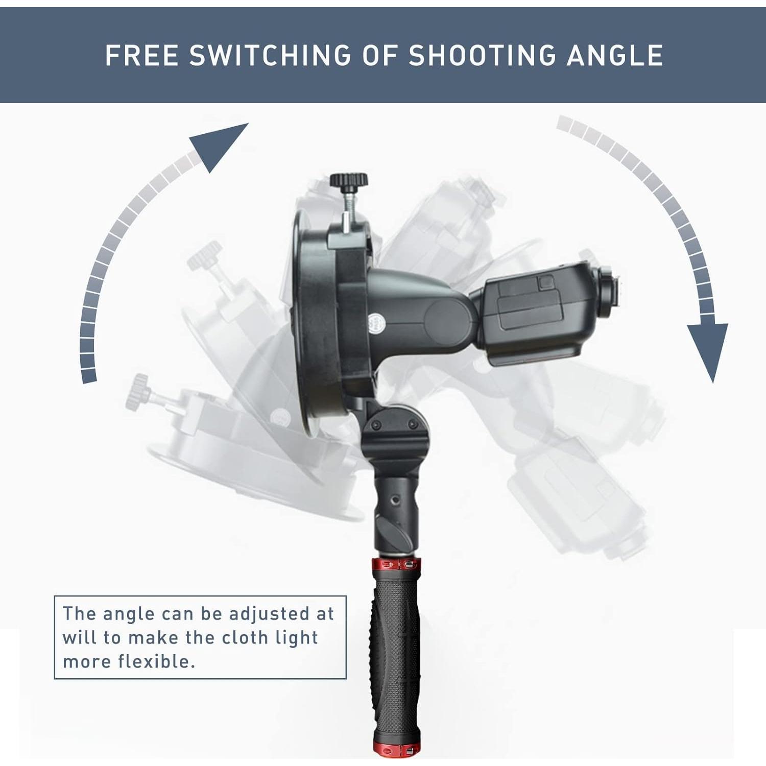 Godox S2-S Speedlite Bracket with Handle for Godox AD200Pro, AD200, AD400Pro, for V1 VPro V100 Round Head Speedlite, V860II / TT685 / TT350 Series, Updated Version Bowens Mount Holder