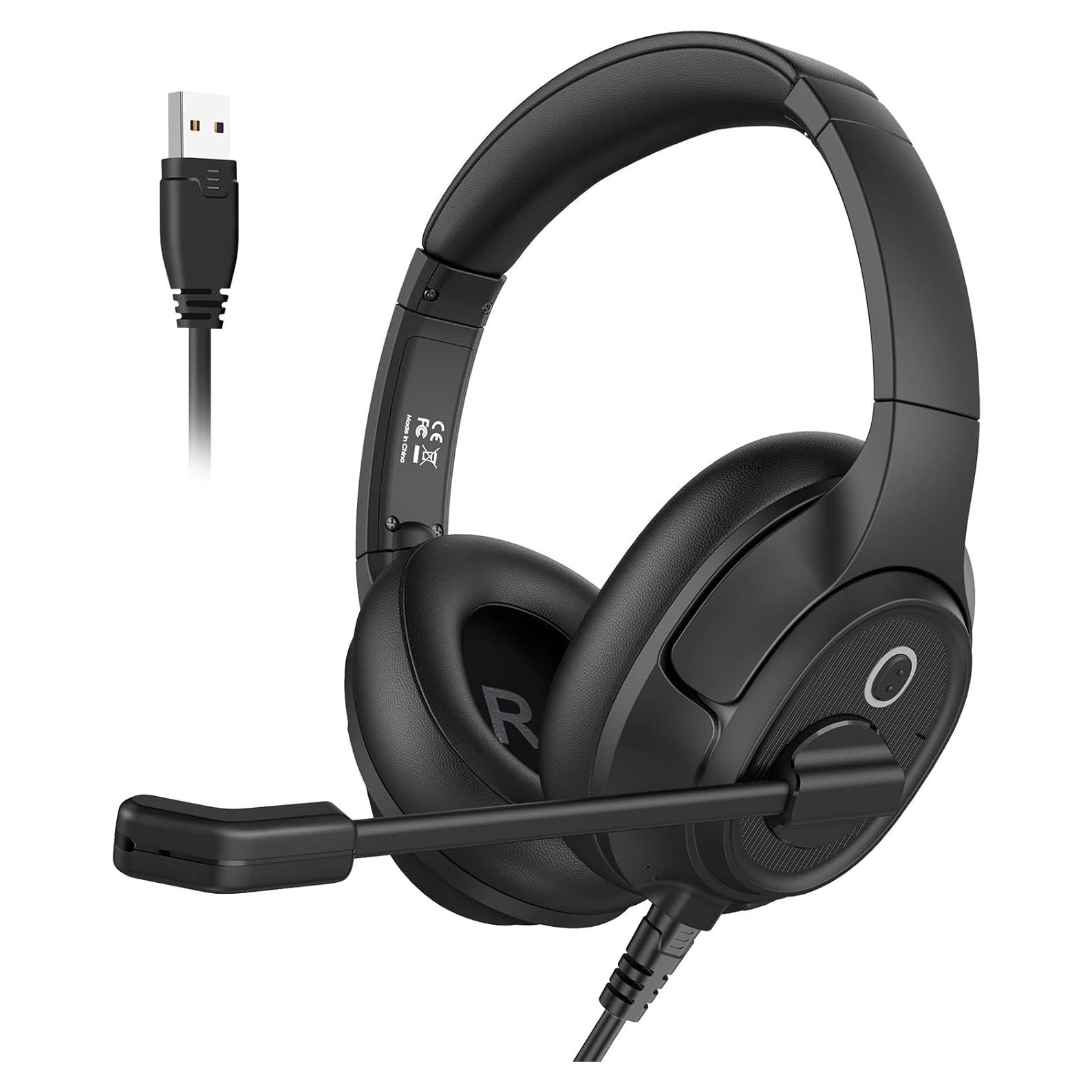 Auriculares EKSA H2 con micrófono USB y cancelación de ruido