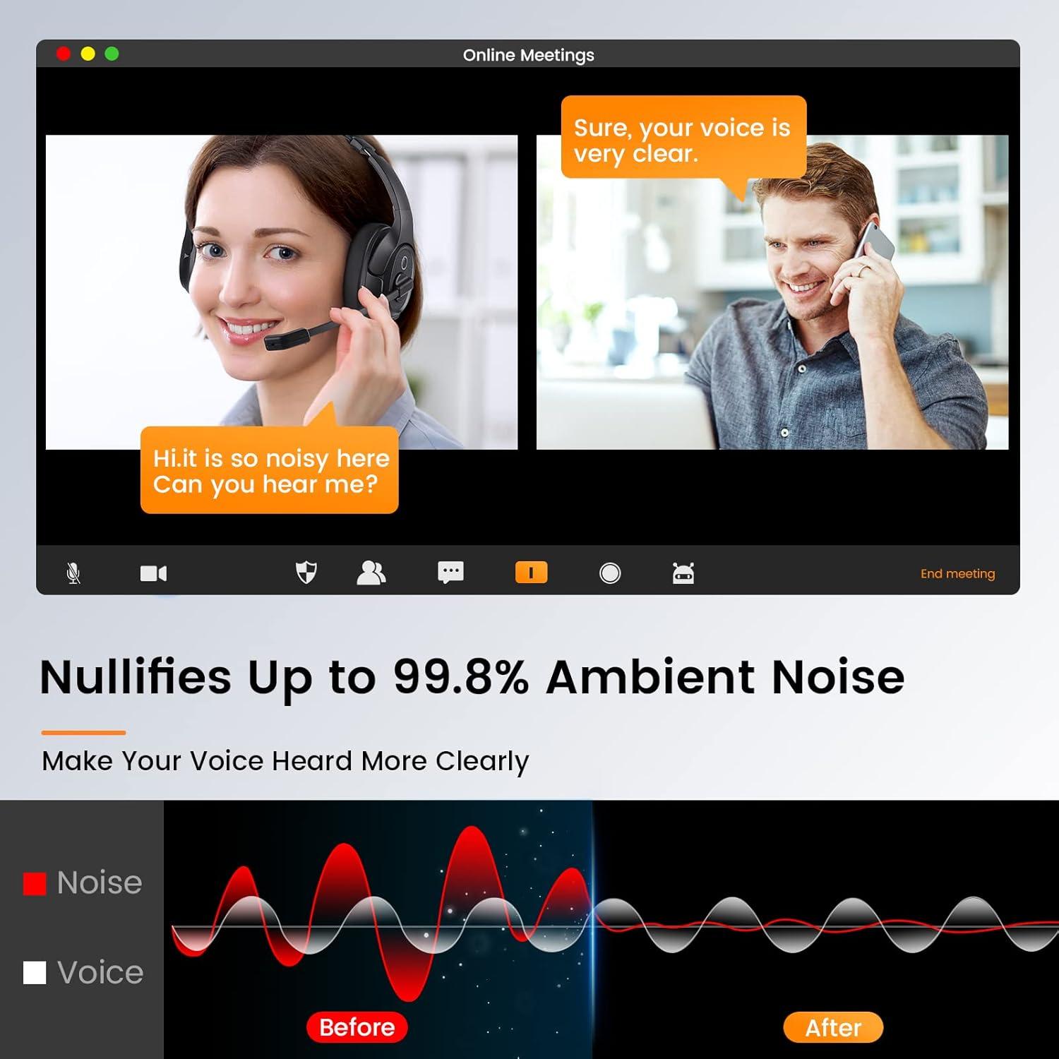Auriculares EKSA H2 con micrófono USB y cancelación de ruido