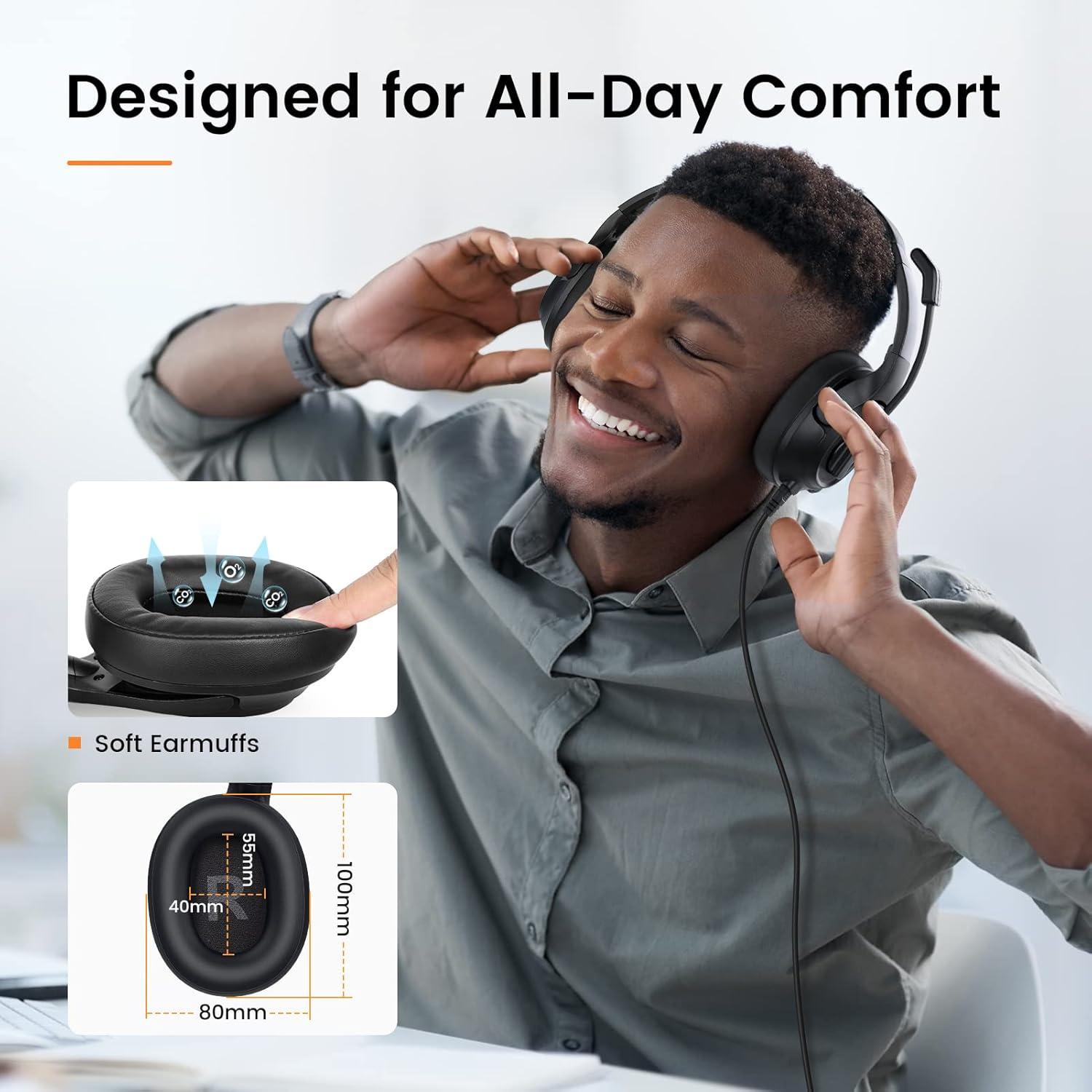 Auriculares EKSA H2 con micrófono USB y cancelación de ruido