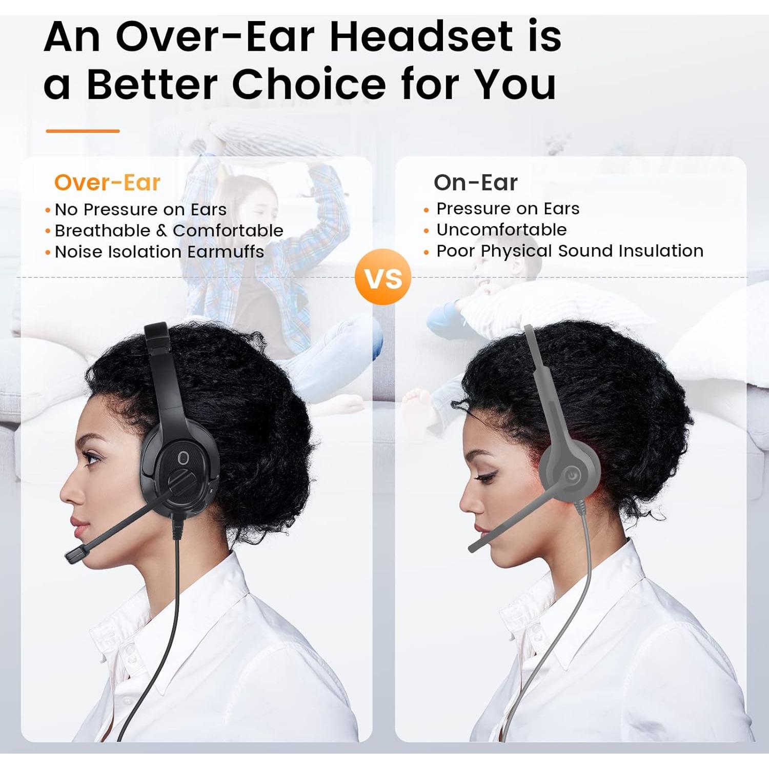 Auriculares EKSA H2 con micrófono USB y cancelación de ruido