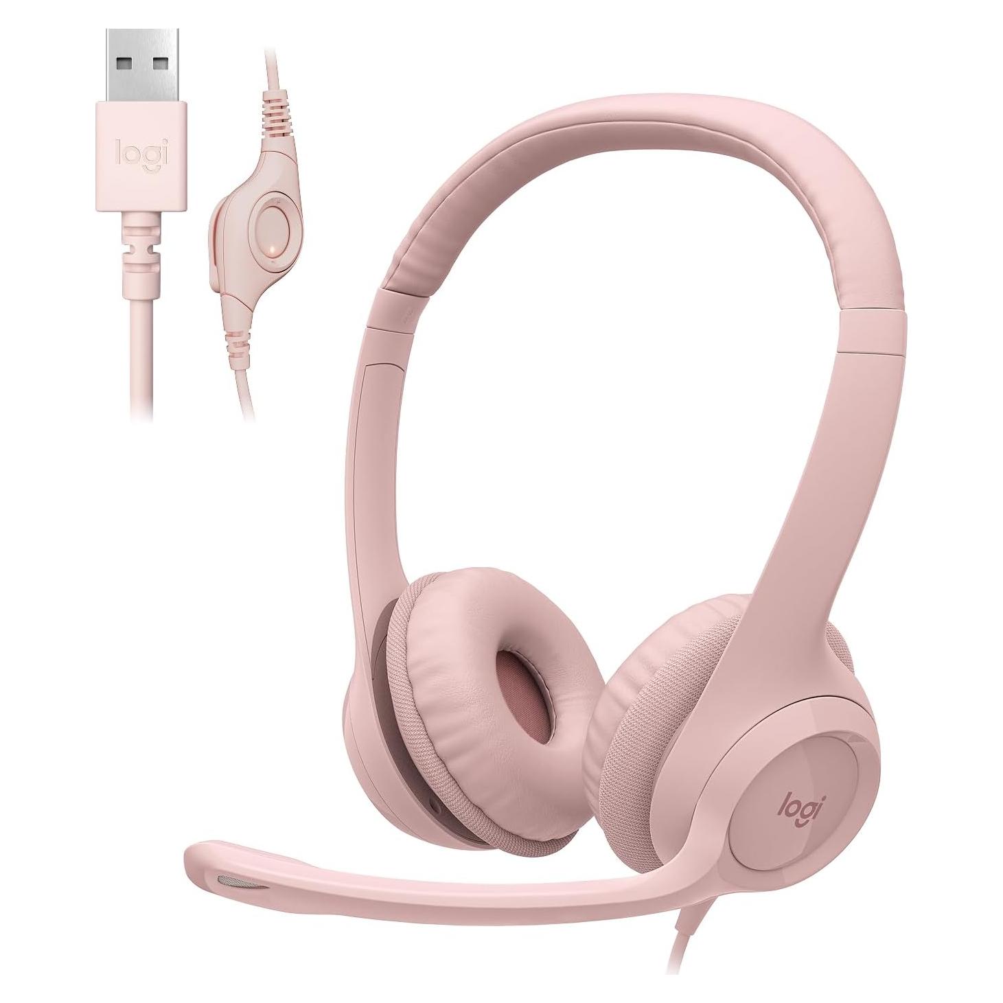 Auriculares Gaming Logitech H390 USB con Micrófono Rosa