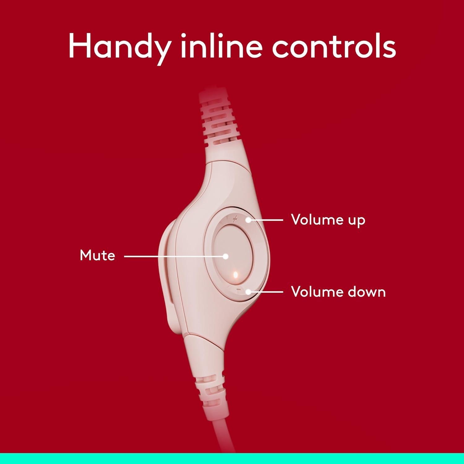 Auriculares Gaming Logitech H390 USB con Micrófono Rosa